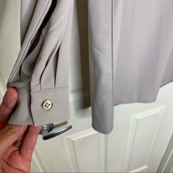 Missguided Scallop Front Lace Up Shift Dress Gray - Picture 5 of 11